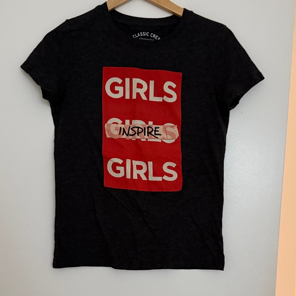 Classic Black Tee with Red Inspire Graphic